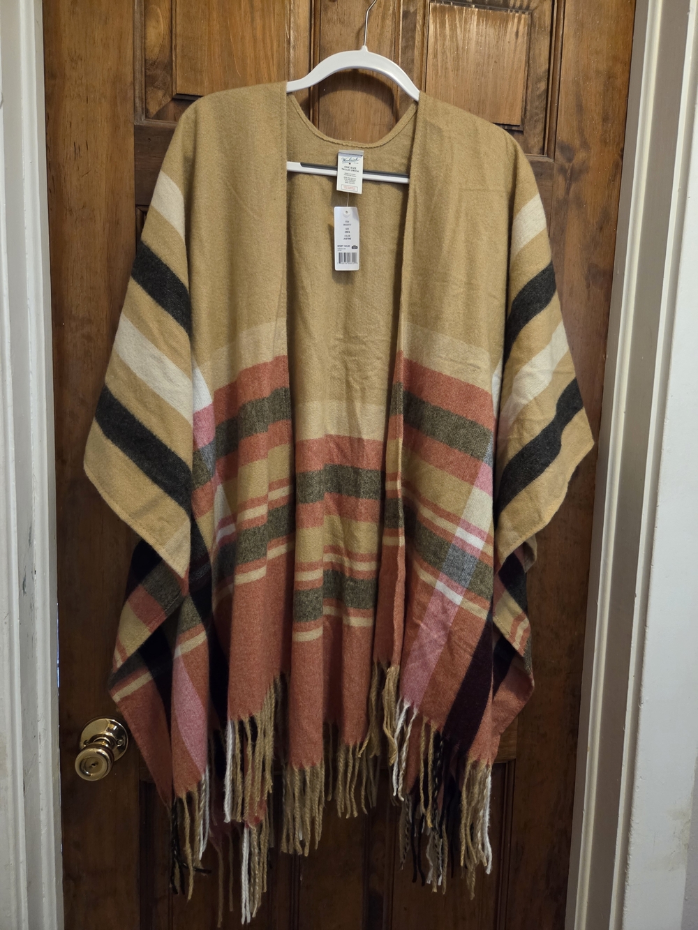 Woolrich Camel Knit One-Size Wrap NWT